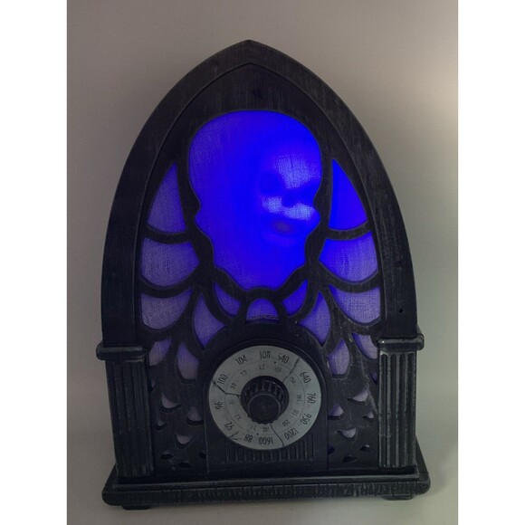 Gemmy HAUNTED RADIO Lights Sounds 12" Halloween Decoration - TESTED WORKS WELL. - Picture 9 of 13